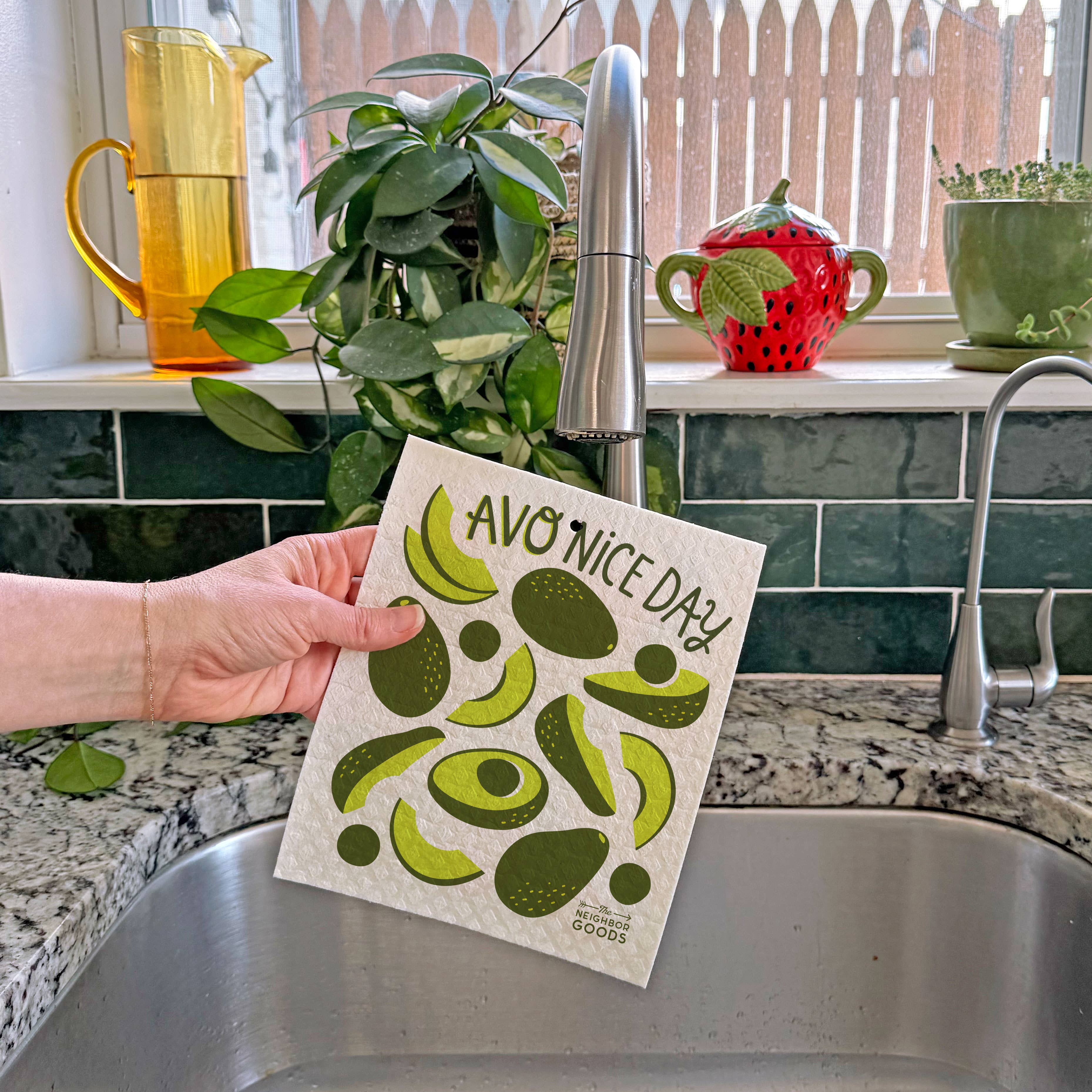 Avocado - Tea Towel + Sponge Cloth Set