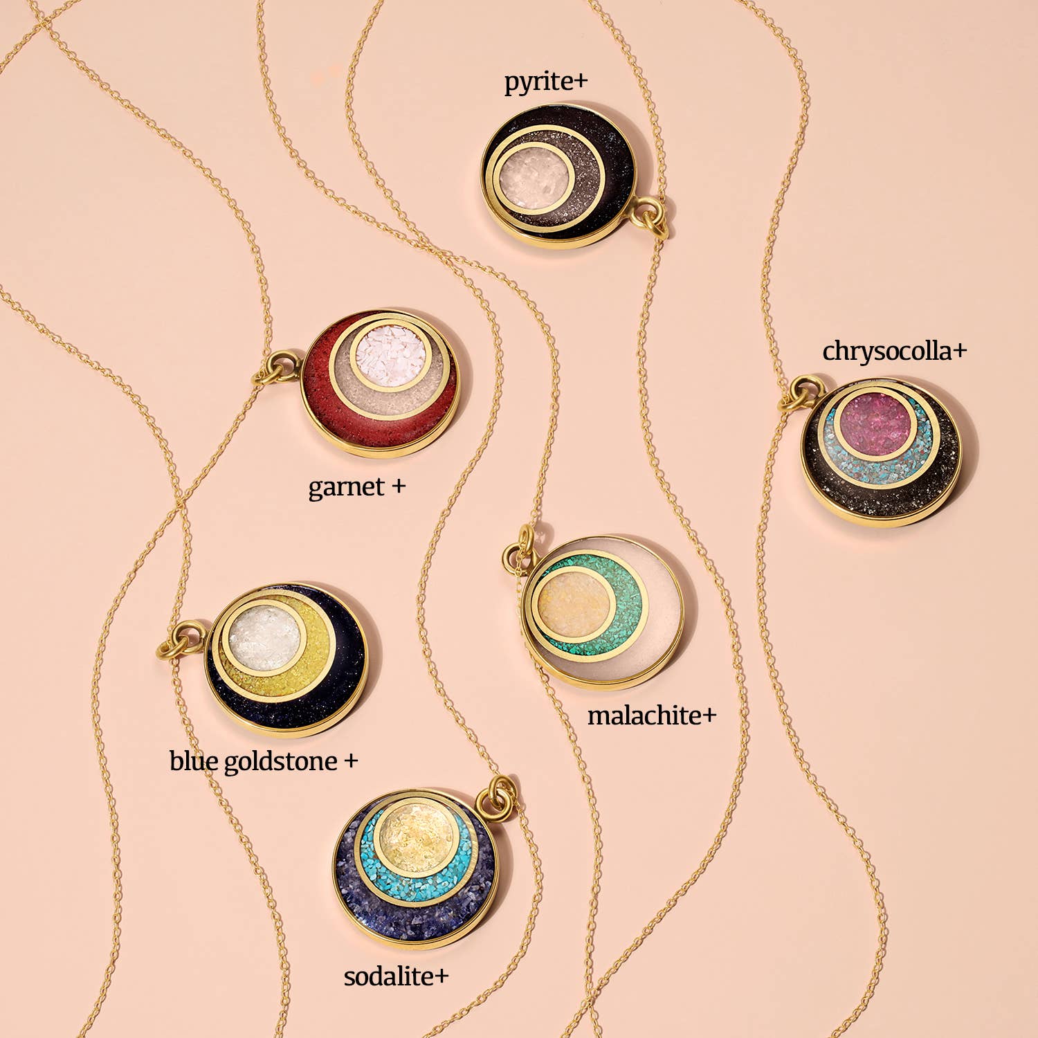 Spiral Gemstone pendant Necklace