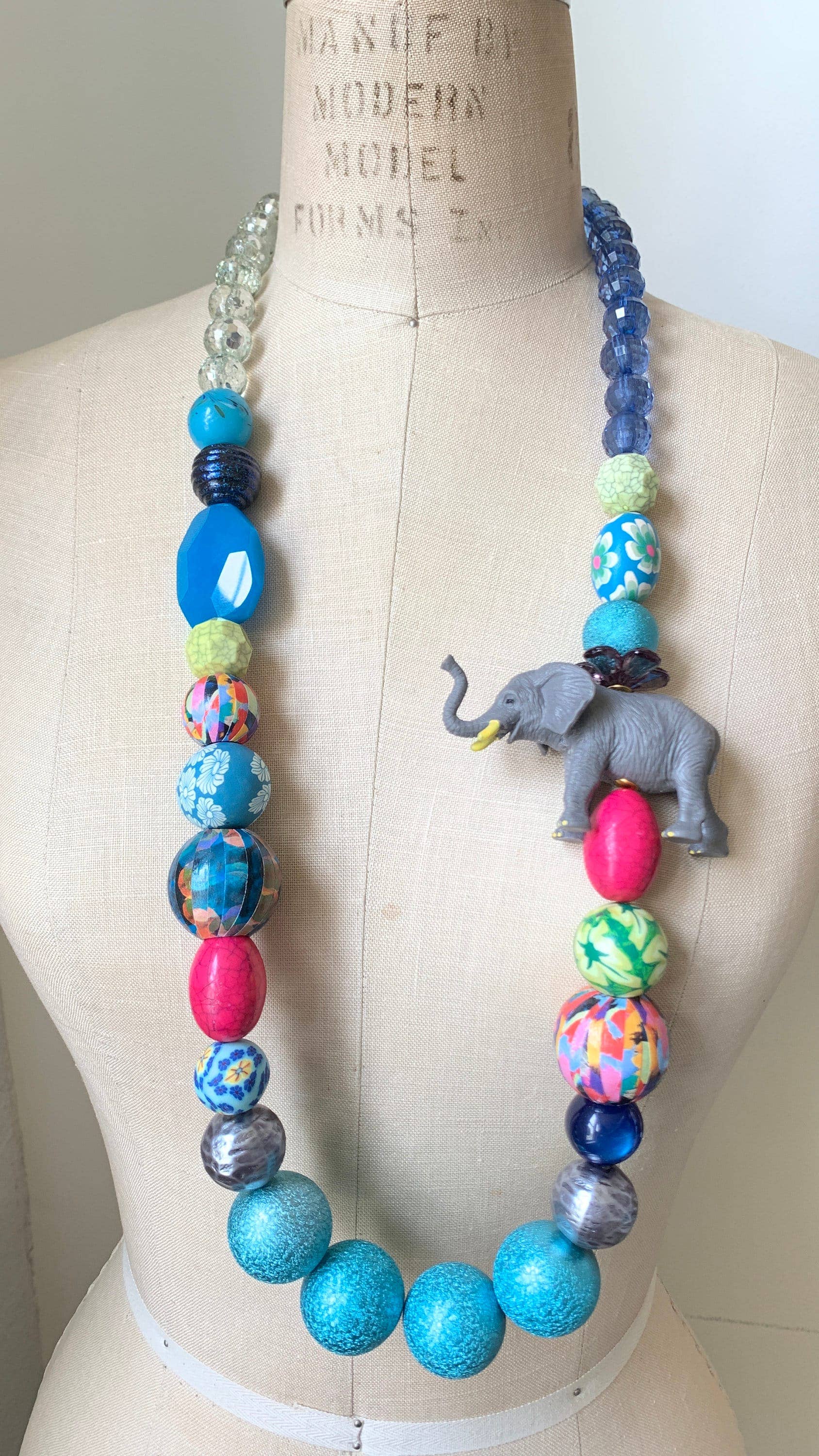 elephant beaded necklace
