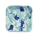 Single Lagoon Square Plate by Crow Canyon Home showcasing a vibrant marbled pattern in blue and green hues, ideal for elegant table settings.