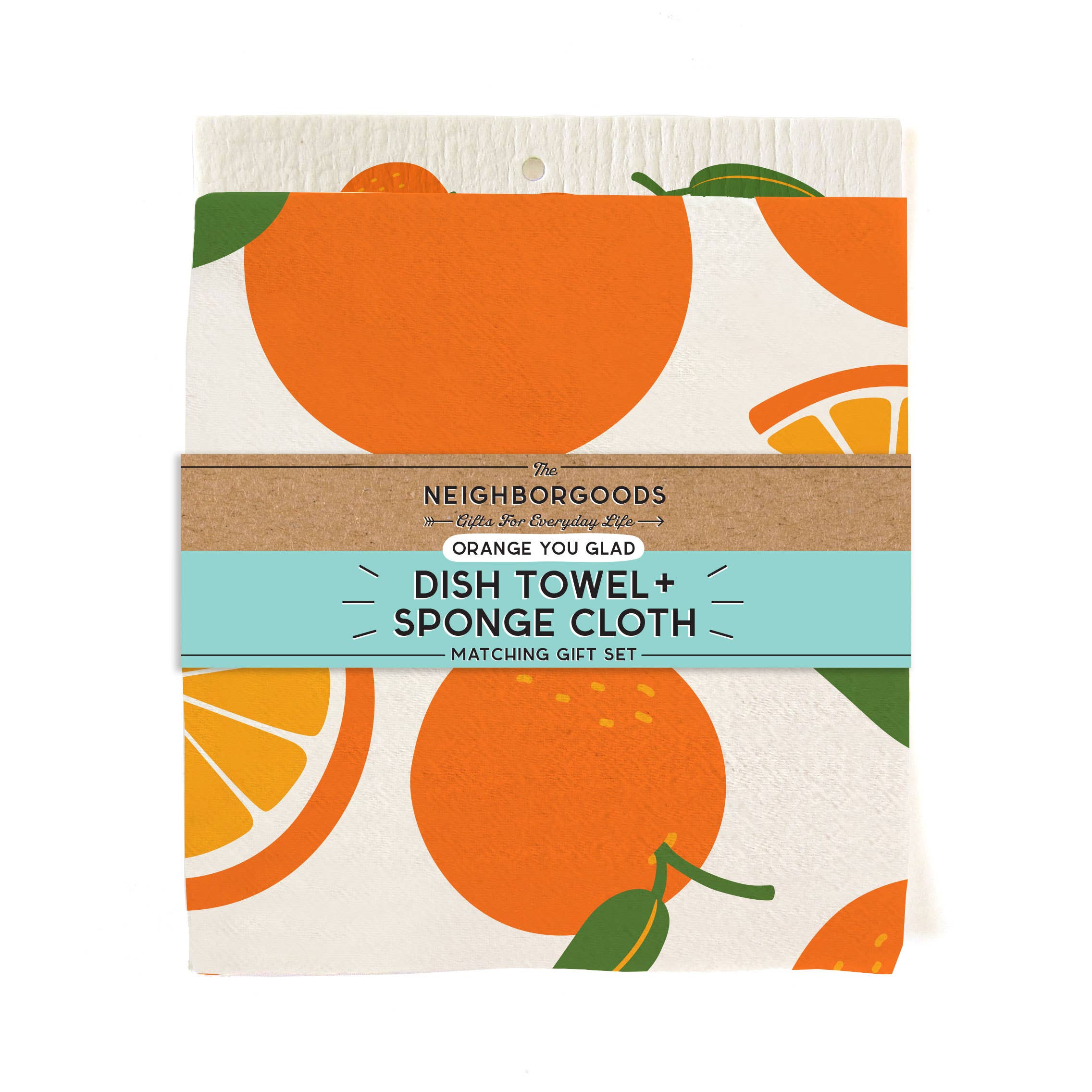 Orange - Tea Towel + Sponge Cloth Set