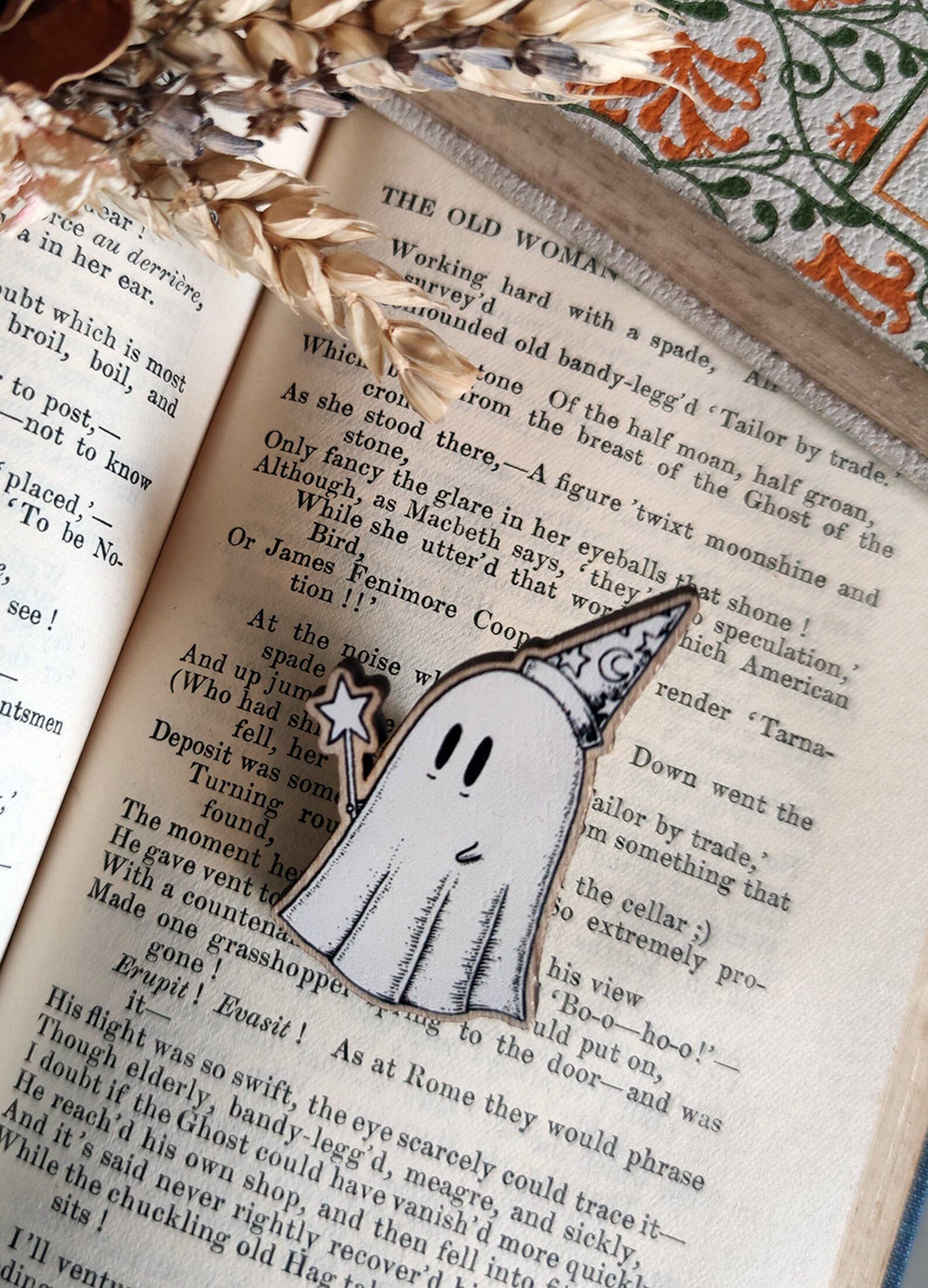 wood wizard ghost pin 