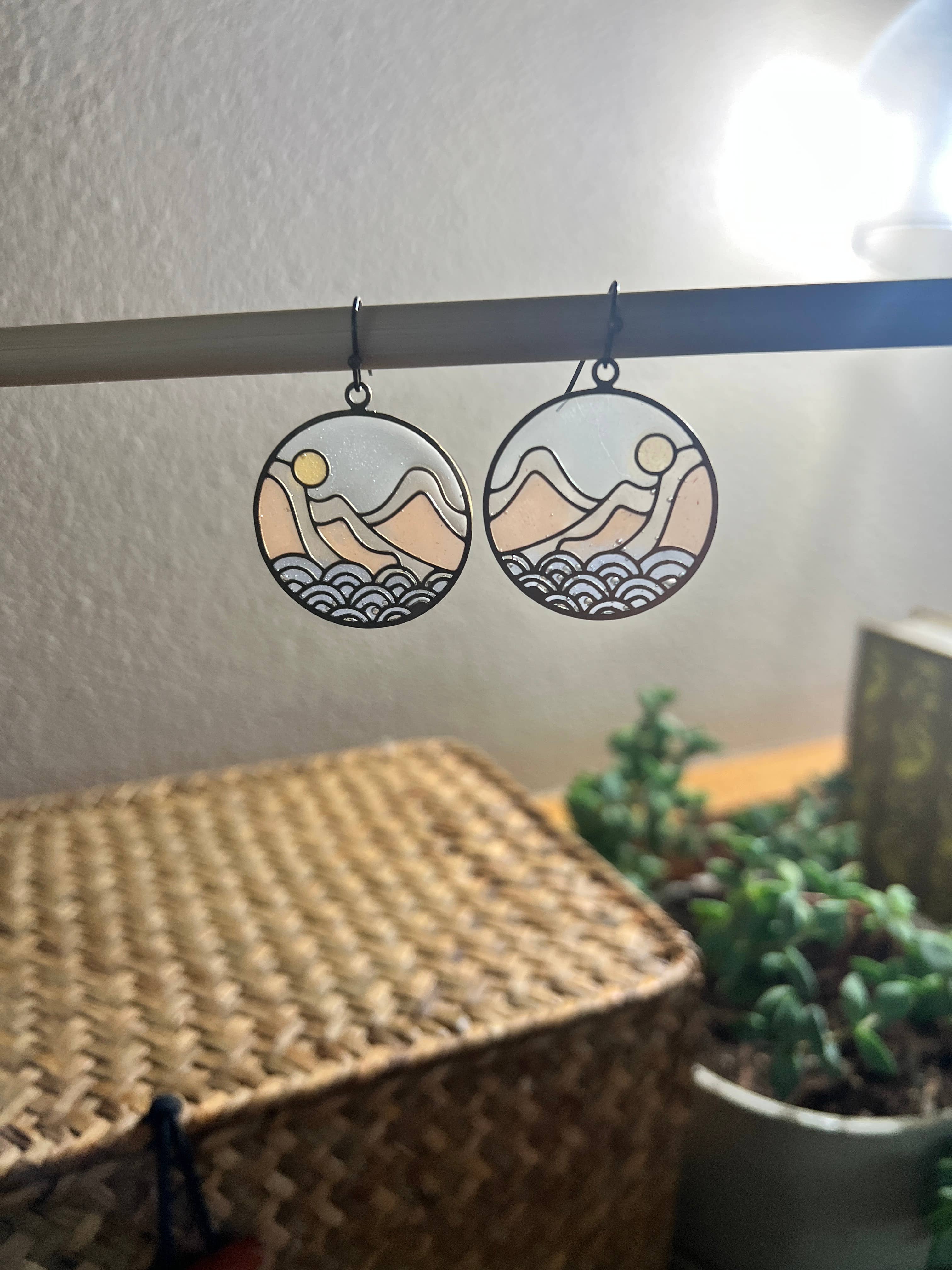 Sea To Summit // Stained Glass Resin Earrings