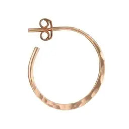 Hammered Round Open Post Hoop Earrings