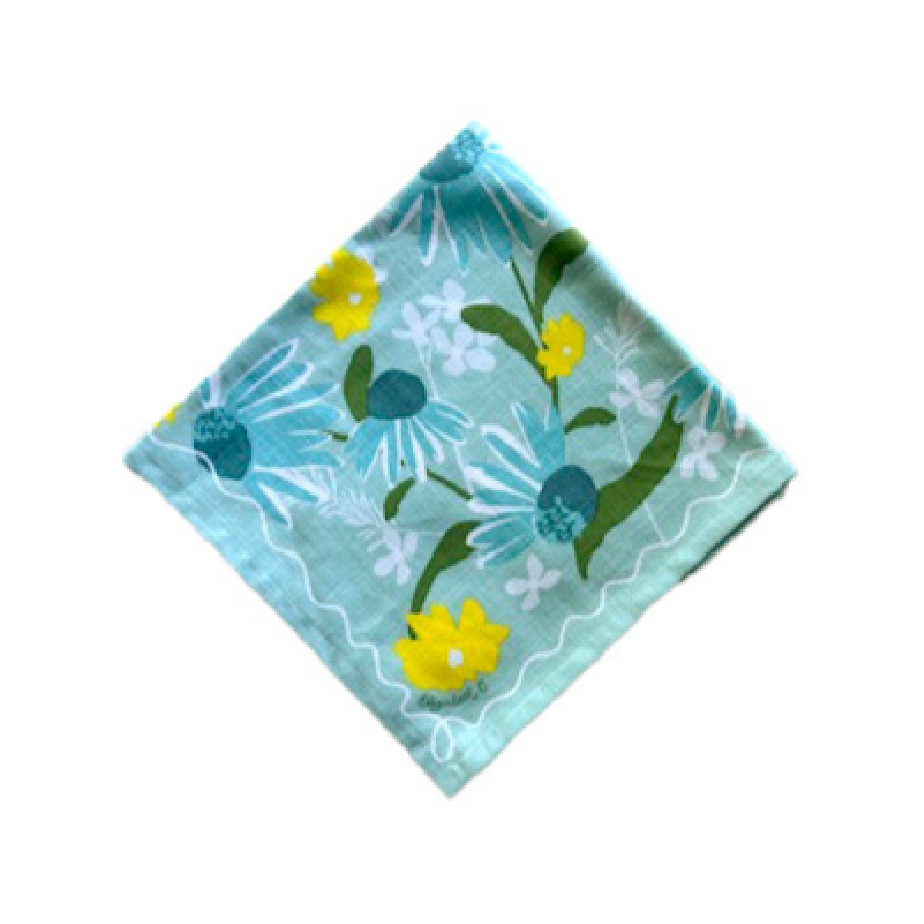 Moonlit Napkin Set featuring a beautiful pattern of soft, flowing echinacea flowers in shades of blue, perfect for adding a breezy touch to your dining table.