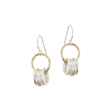 Thin Ring and Hoops Wire Earrings by Marjorie Baer, handcrafted jewelry made in California