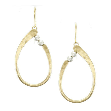 Oval Ring Earring with Beads by Marjorie Baer, handcrafted jewelry made in California