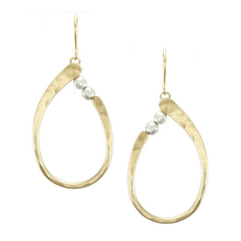 Oval Ring Earring with Beads by Marjorie Baer, handcrafted jewelry made in California