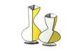 3d Vase Sculpture yellow and white