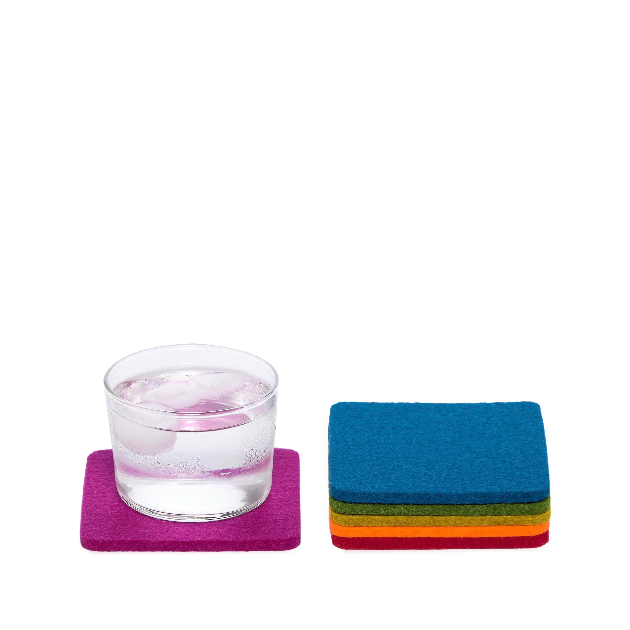 Felt Square Coasters | Set of 6 Multicolor