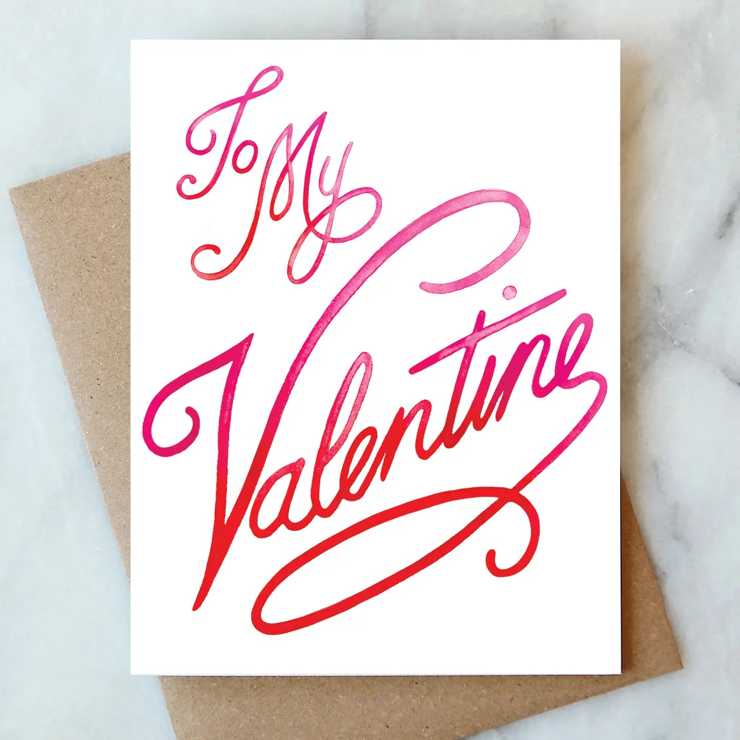 Valentine's Day Card Collection featuring elegant script saying 'To My Valentine' in red and pink tones by ARTISANS & agency.