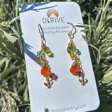 Wildflower Earrings with 14k gold fill, a sweet mix of peridot, carnelian, tourmaline, and citrine - because who says bling can't bee cute?