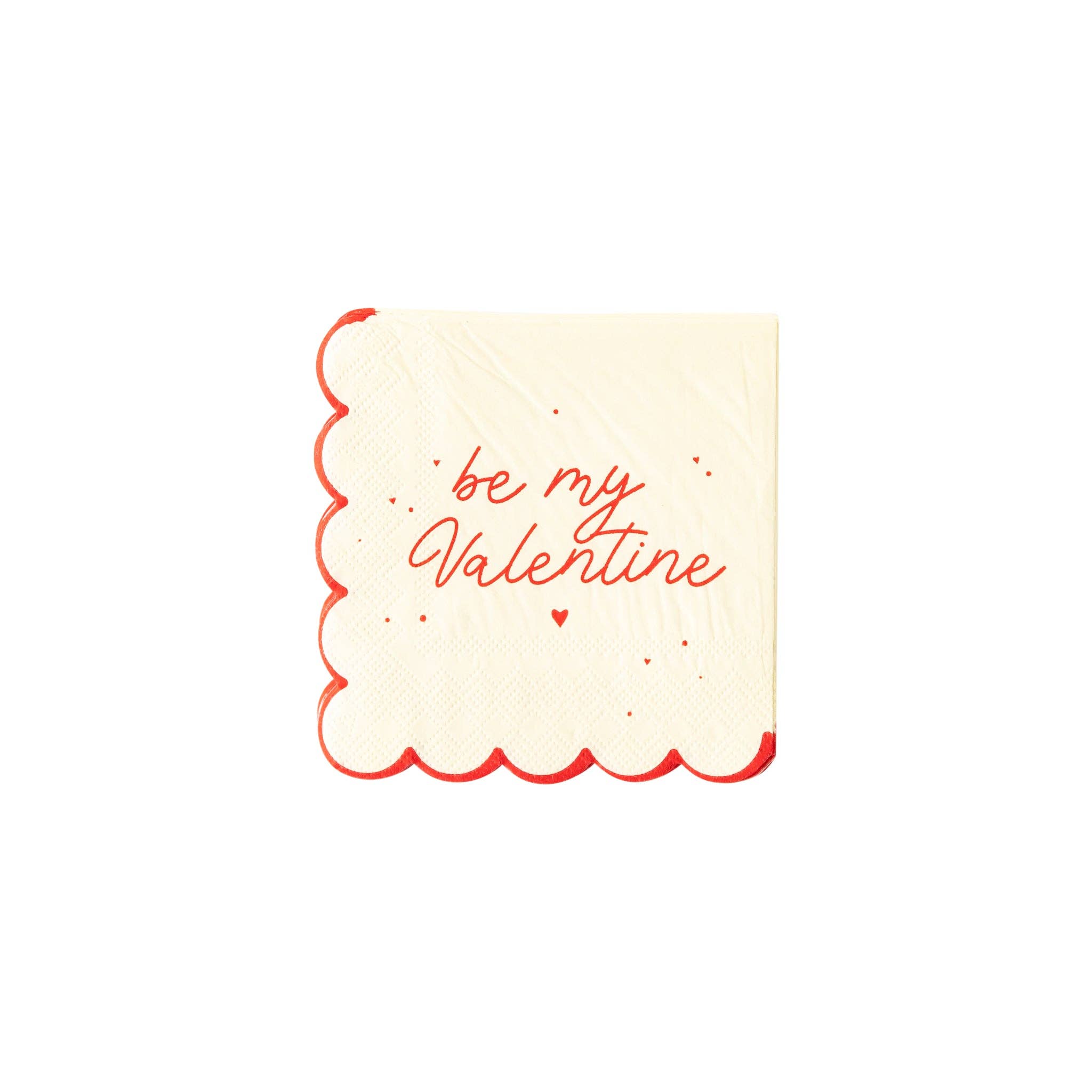 Be My Valentine Scallop Cocktail Napkin