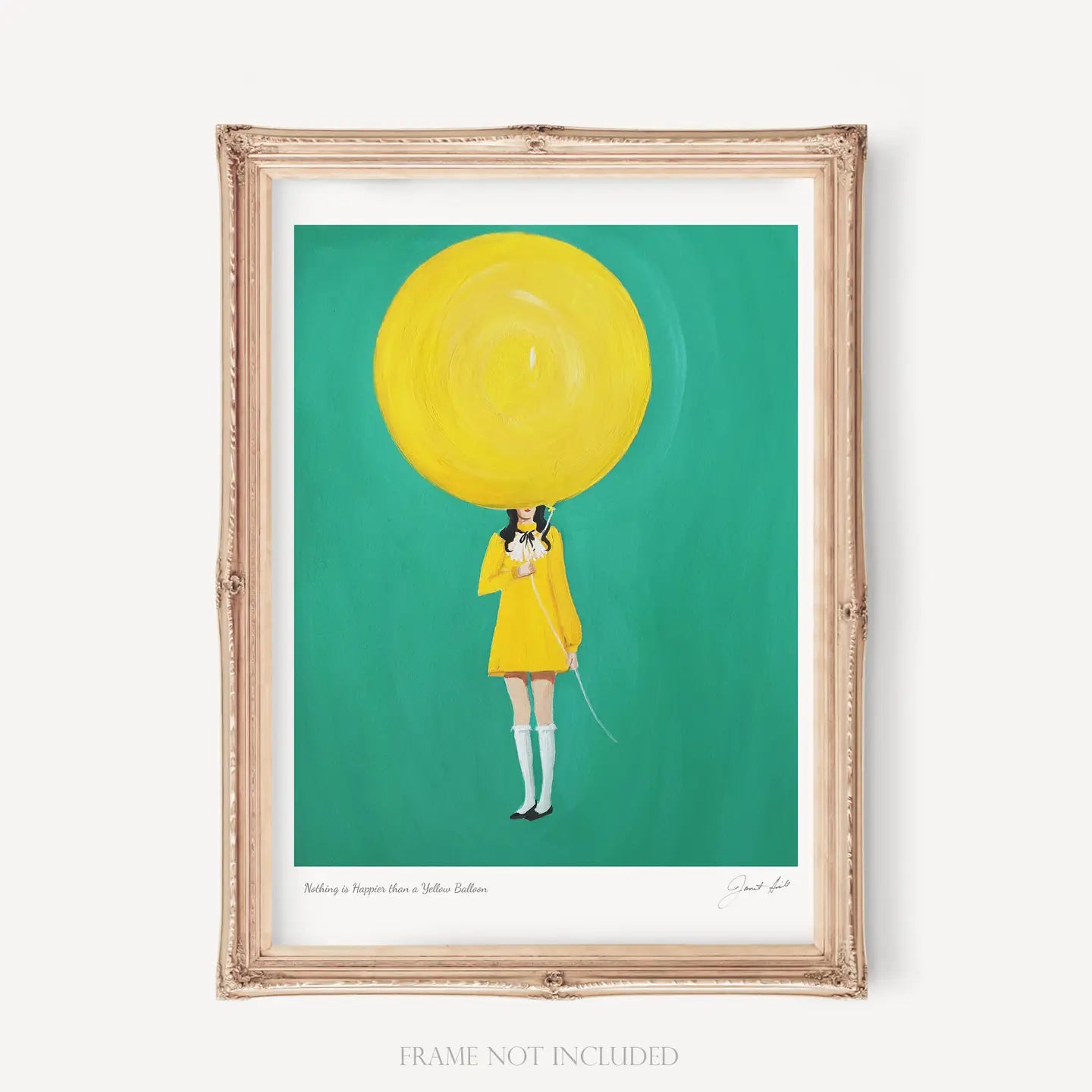 Nothing Is Happier Than A Yellow Balloon Art Print