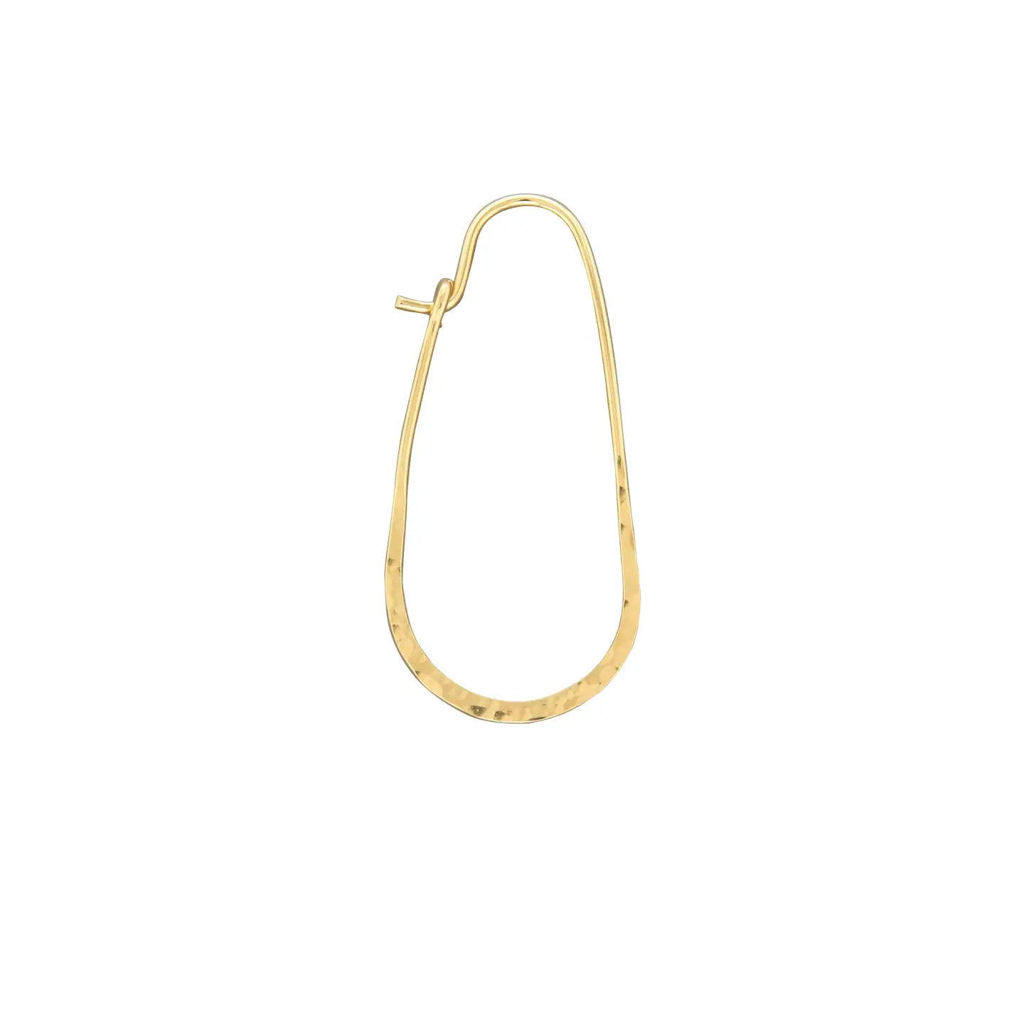 Elongated Tear Drop Hoop Earrings