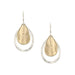 Curved Teardrop and Teardrop Rings Wire Earrings showcasing a small brass teardrop layered over a hammered ring, perfect for stylish accessories.