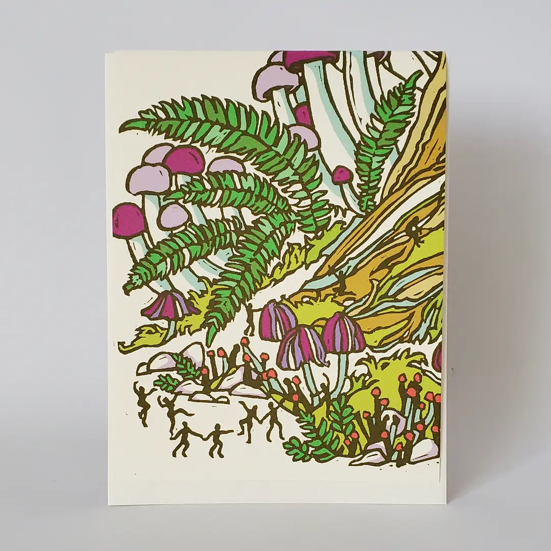 Little Green Card Collection - Close-up of original designs on eco-friendly cards made from 80lb felt weave stock, ideal for any occasion.