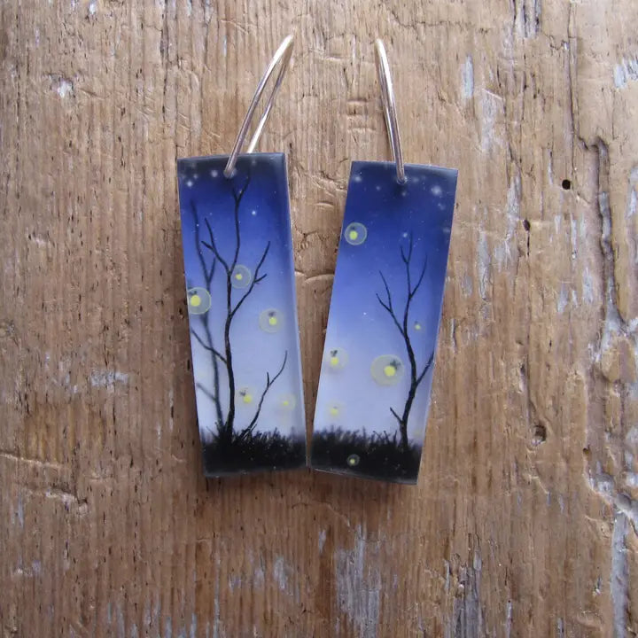 Firefies Hand Painted Earrings