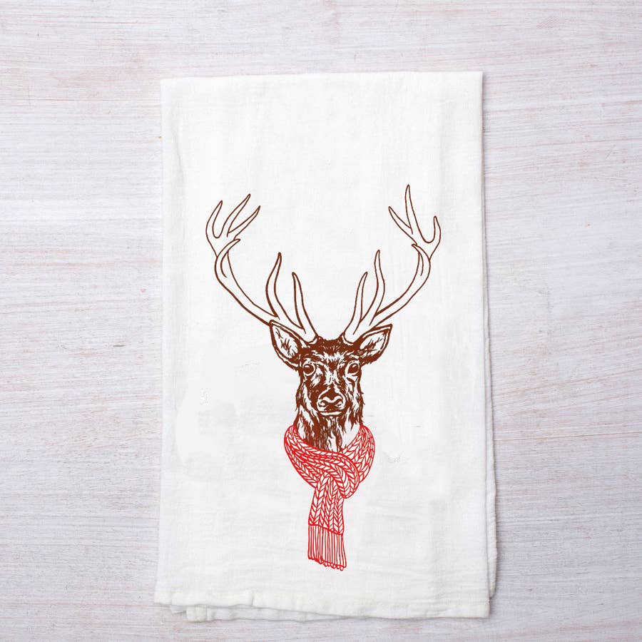 Deer tea towel