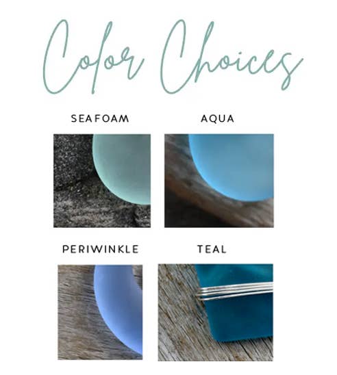 Aqua Eco Glass Circle Pendant Necklace