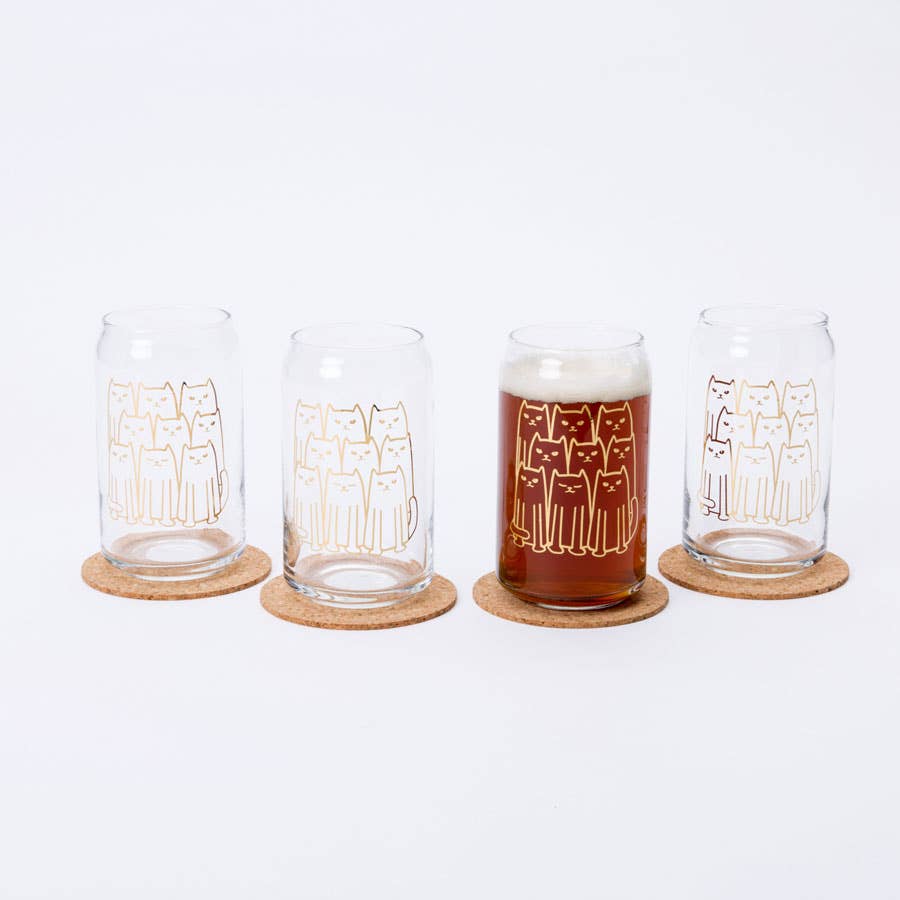 Cat Beer Can Glass by Counter Couture