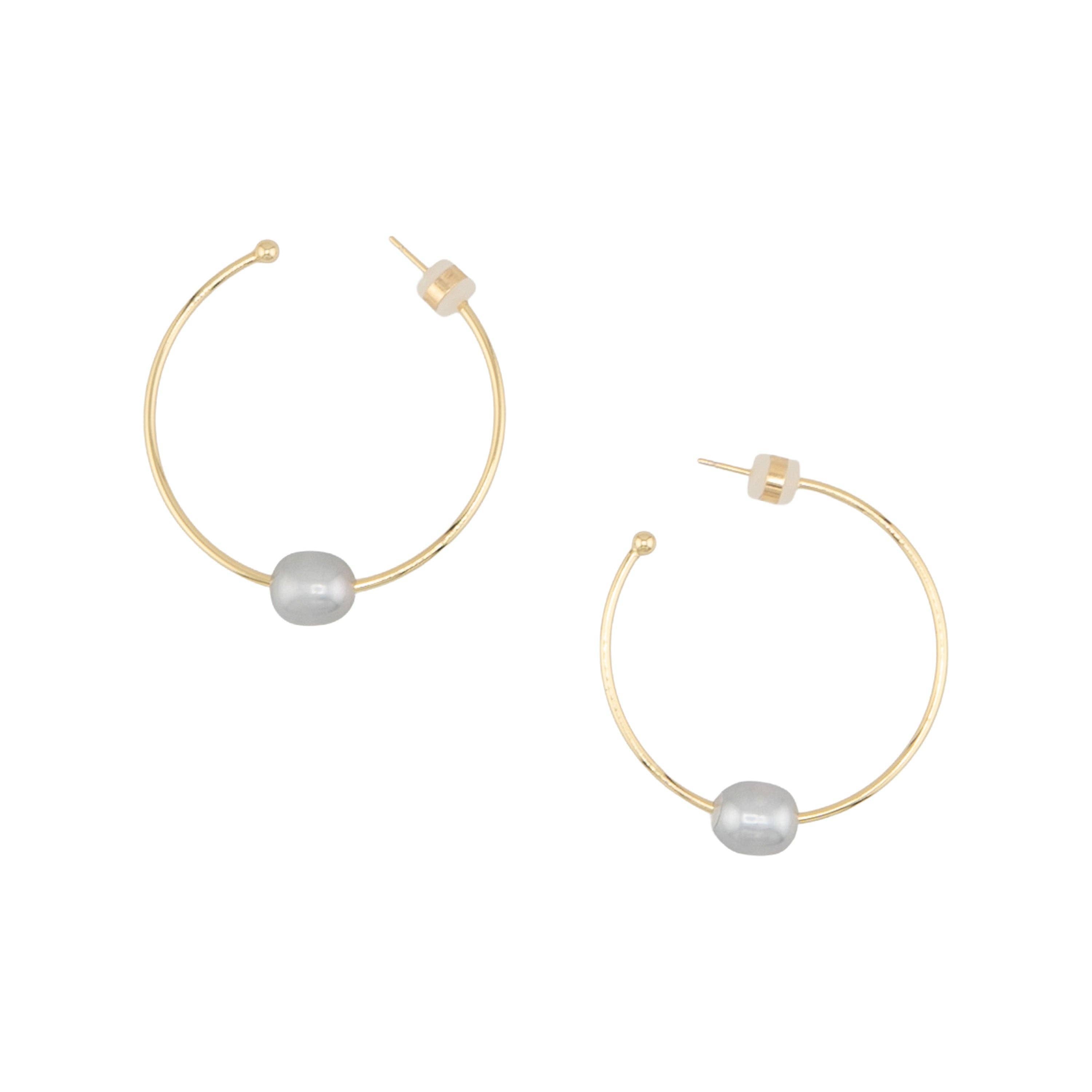 Brisa Pearl Hoop Earrings