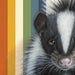 Skunk - Fine Art Print, displaying a skunk with retro stripes, a fantastic piece to tickle your funny bone and please your eyes.