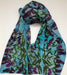 Purple Posies cotton scarf by Nina J, limited-edition wearable art inspired by nature
