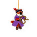 Felted fox ornament dressed as a warrior with a bow and arrow