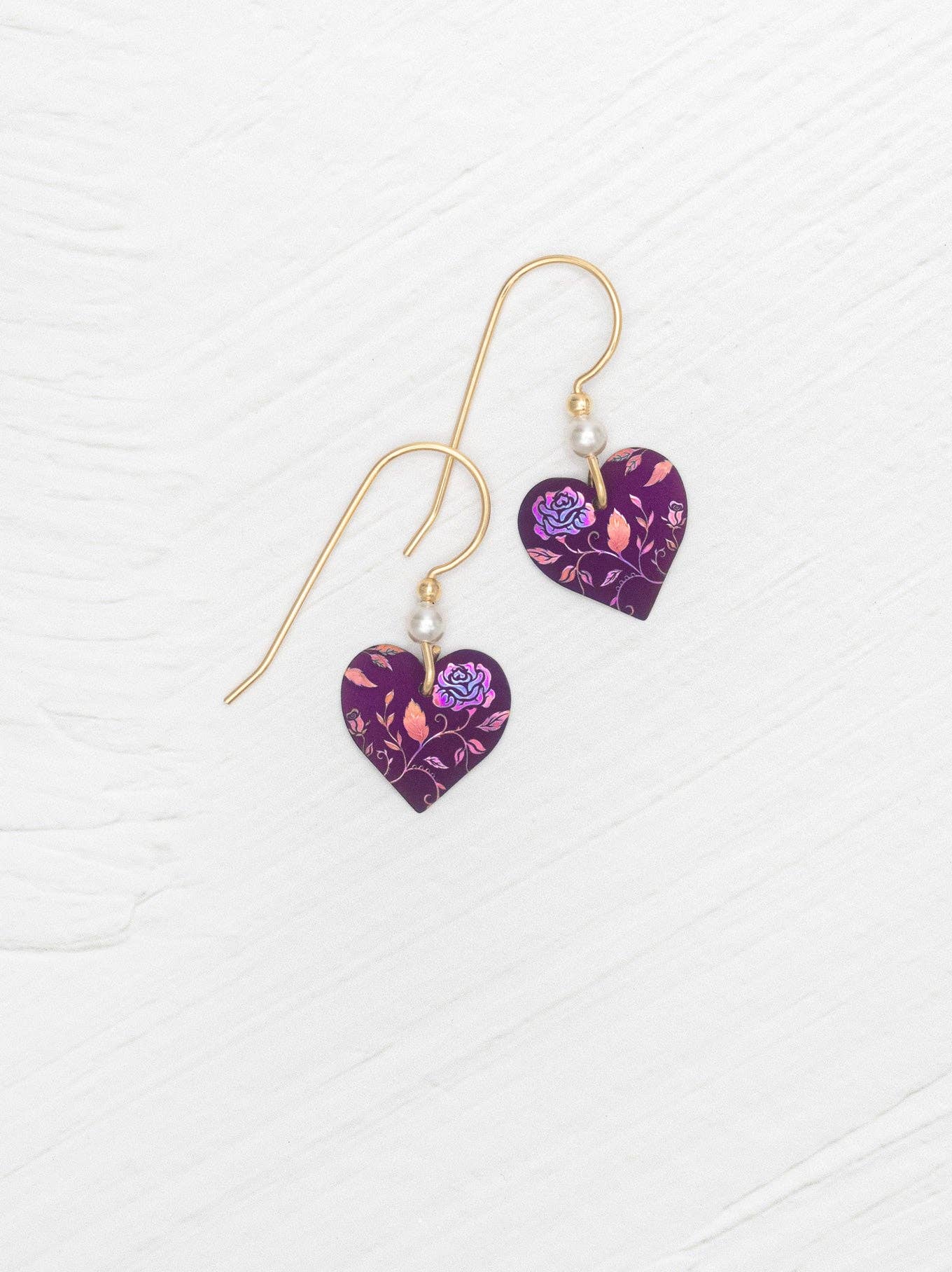 Budding Heart Earrings by Holly Yashi - A romantic and whimsical pair with vines, shimmering petals, and a pearl that tells a story of love and laughs.