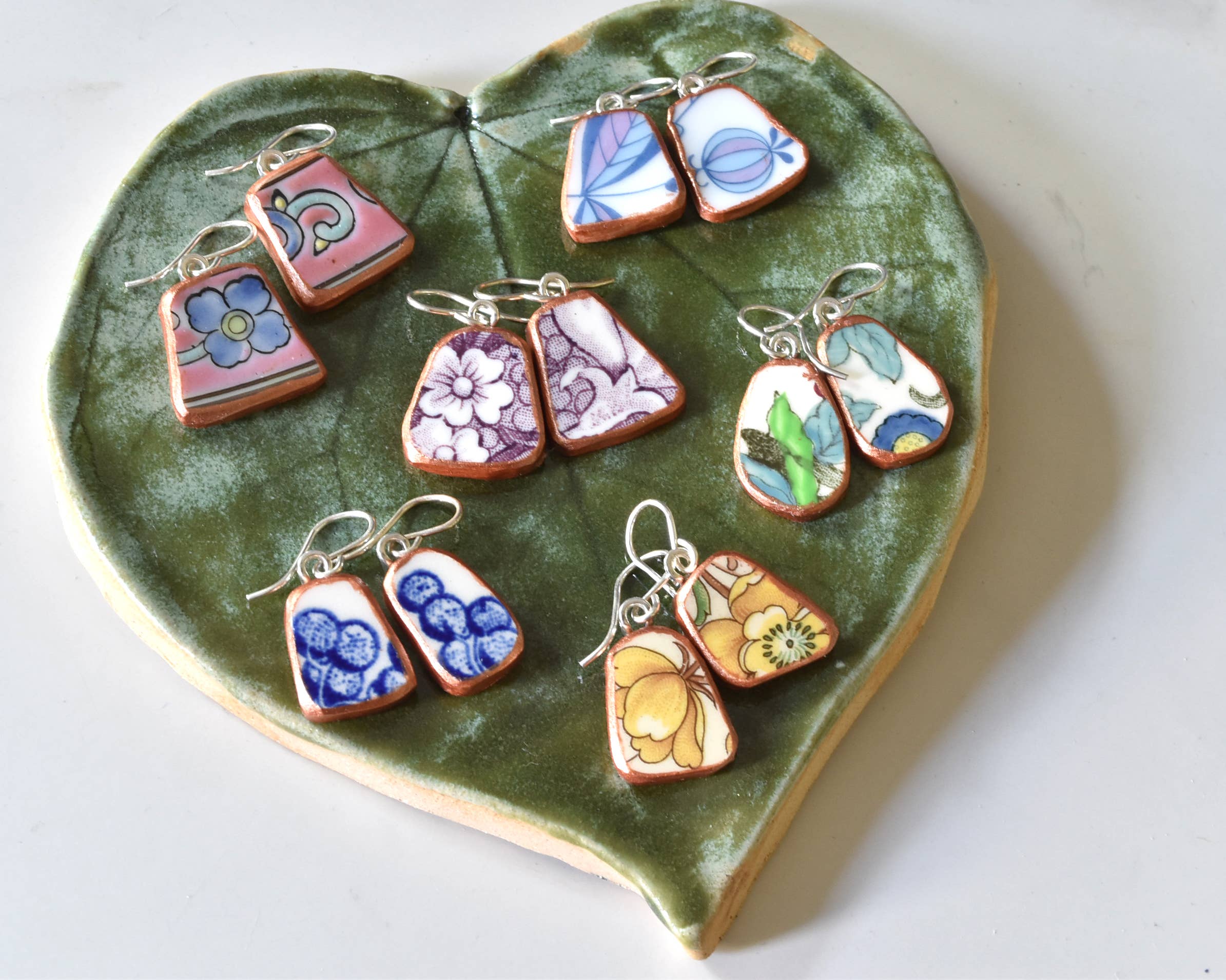 Broken Plate Dangle Earring  - Shard Shape