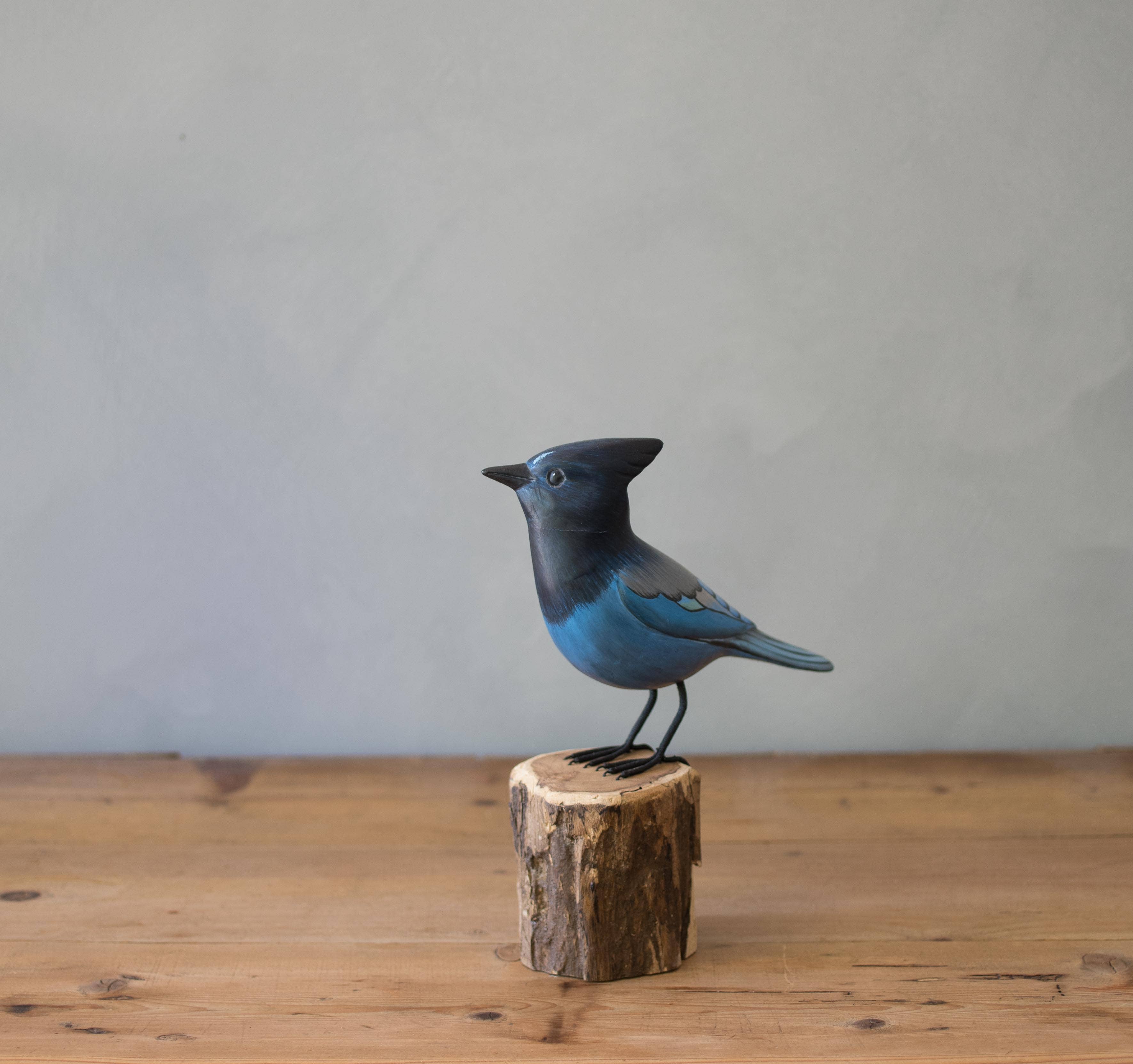 Stellar Jay - 8.5"H - Hand Carved Ornament
