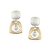Square with Cutout Tapered Rounded Rectangle with Hanging Disc Post Earrings by Marjorie Baer, handcrafted jewelry made in California
