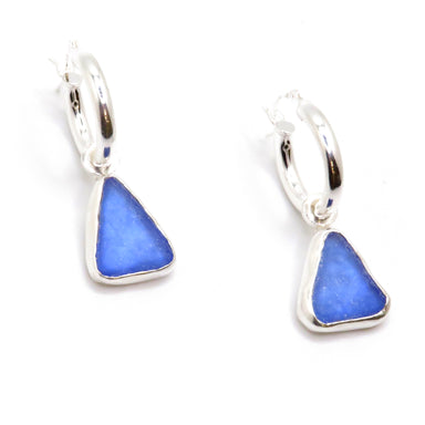 silver seaglass earrings
