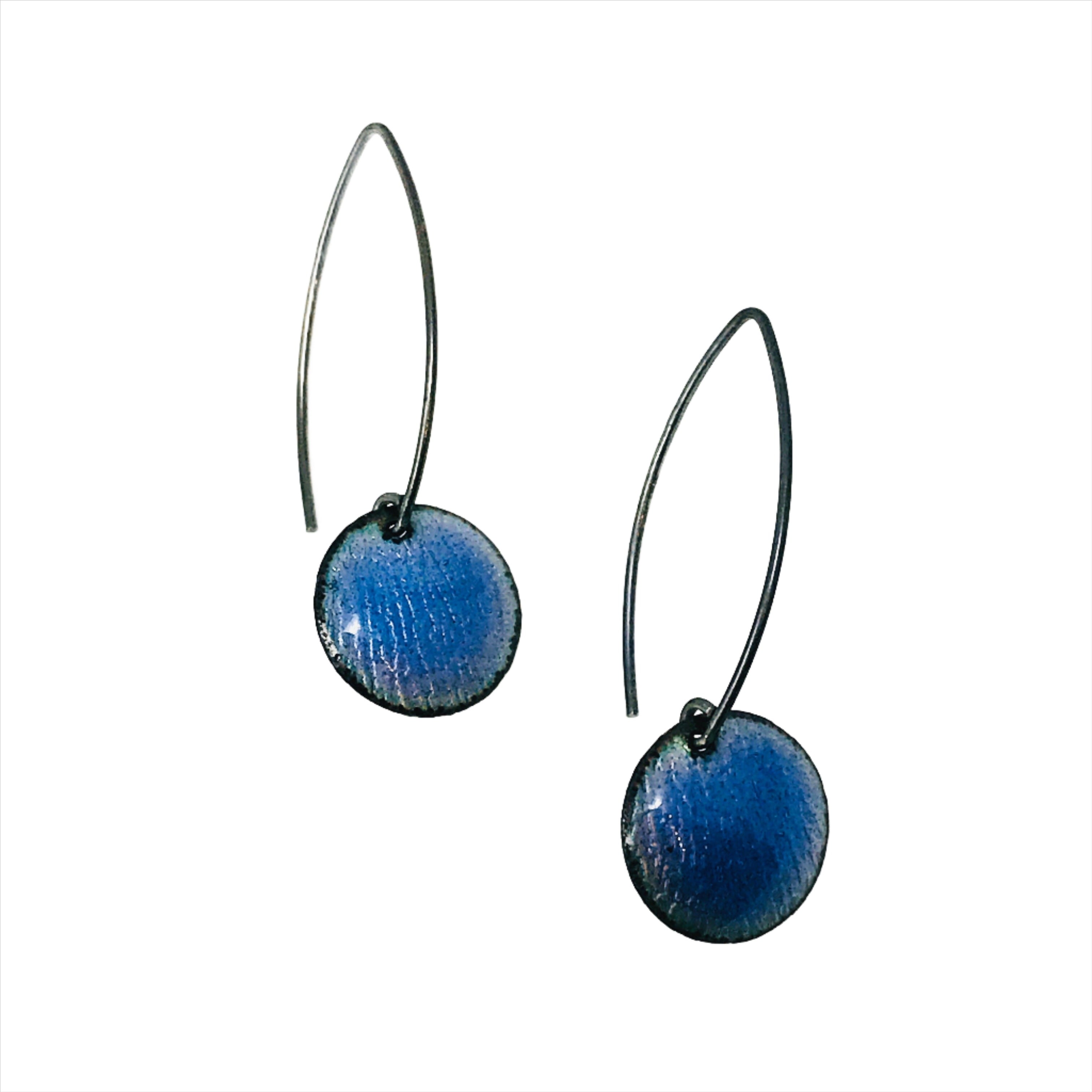 green enamel drop earrings