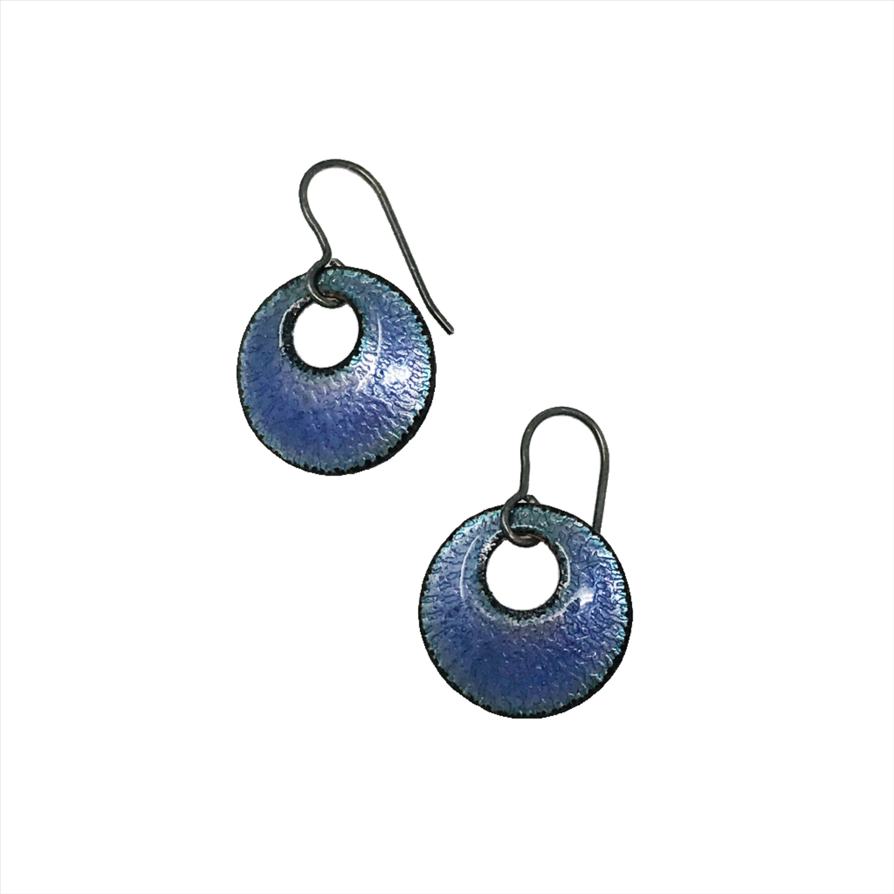 blue enamel drop earrings
