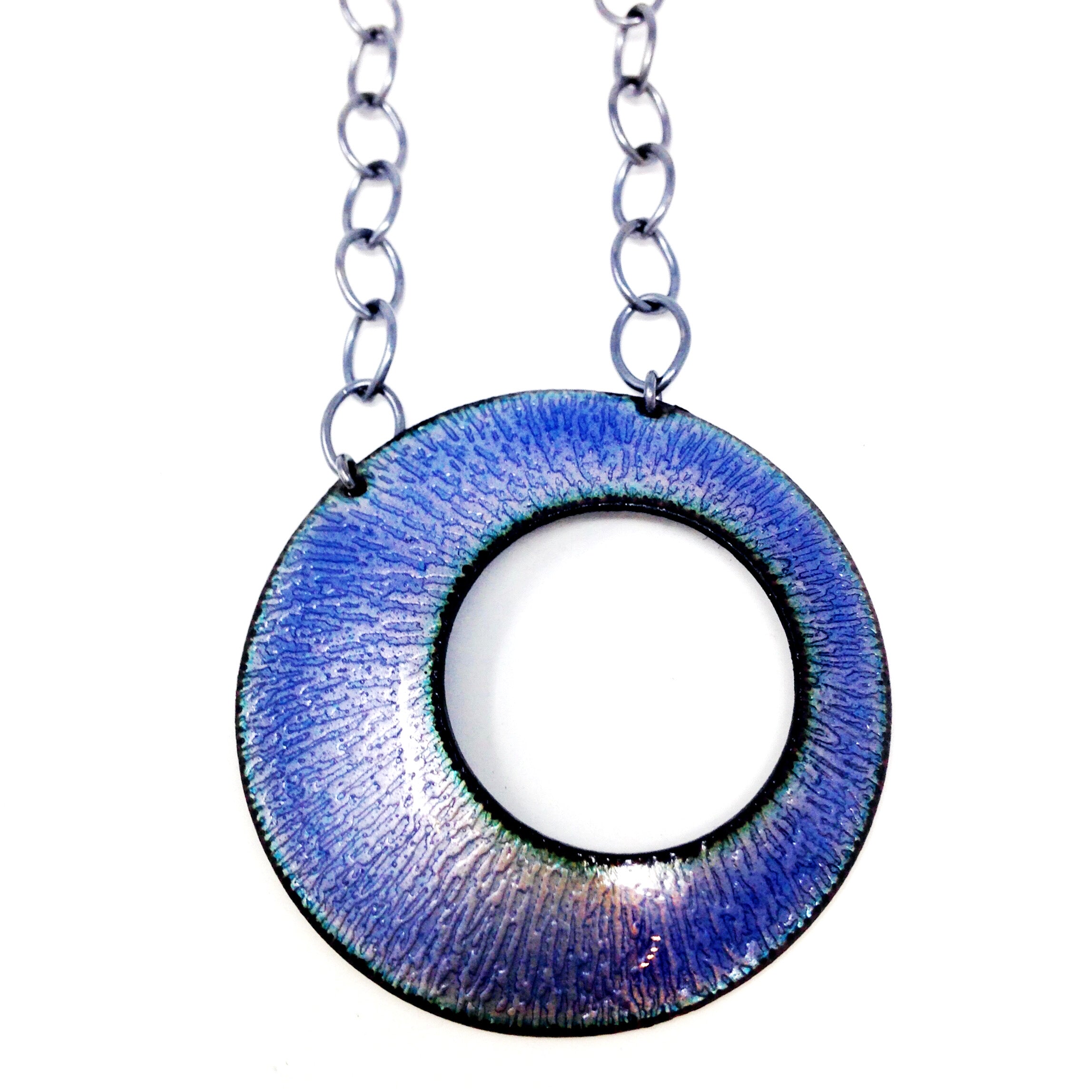 Enamel Open Circle Thistle Pendants