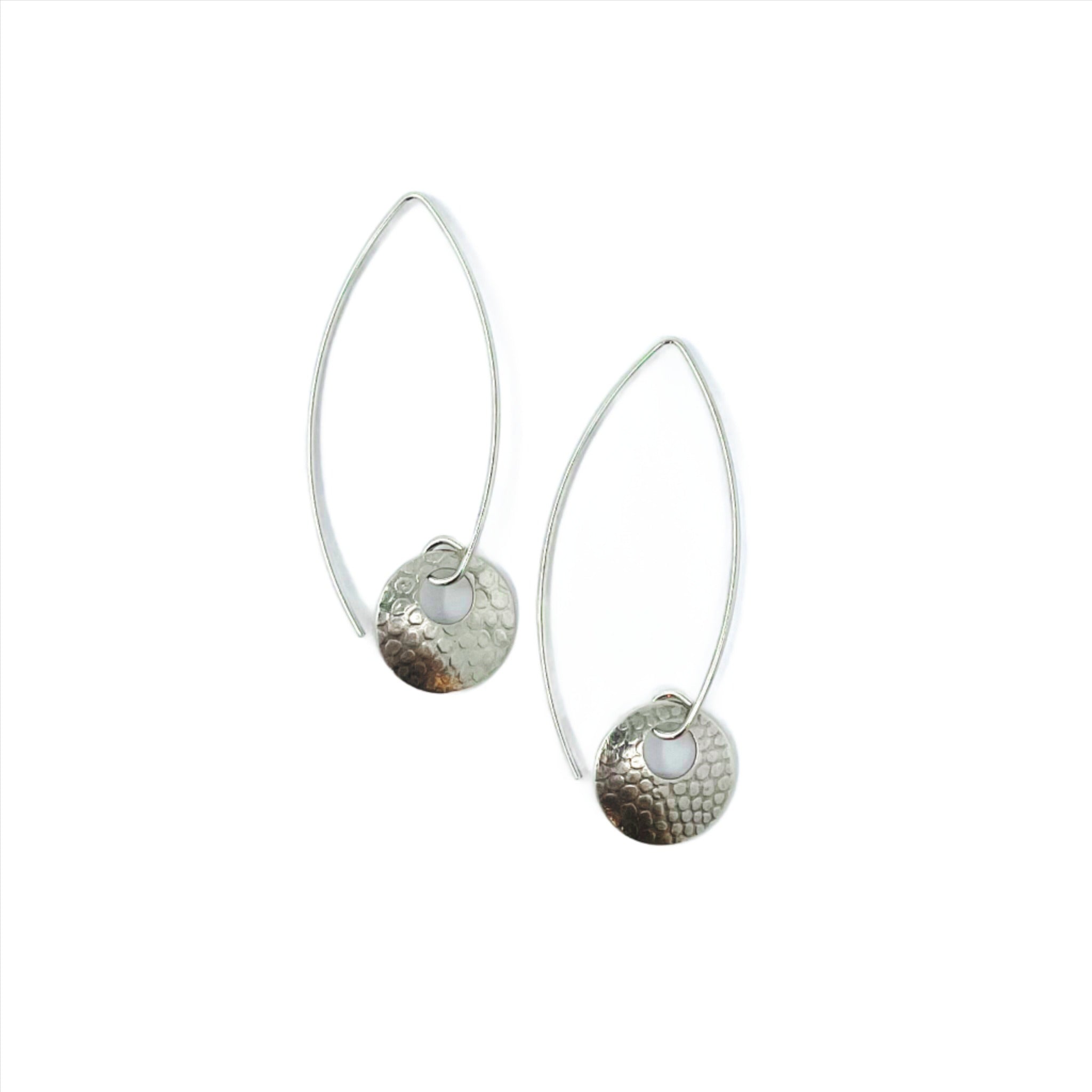 Silver diatom drop Earrings