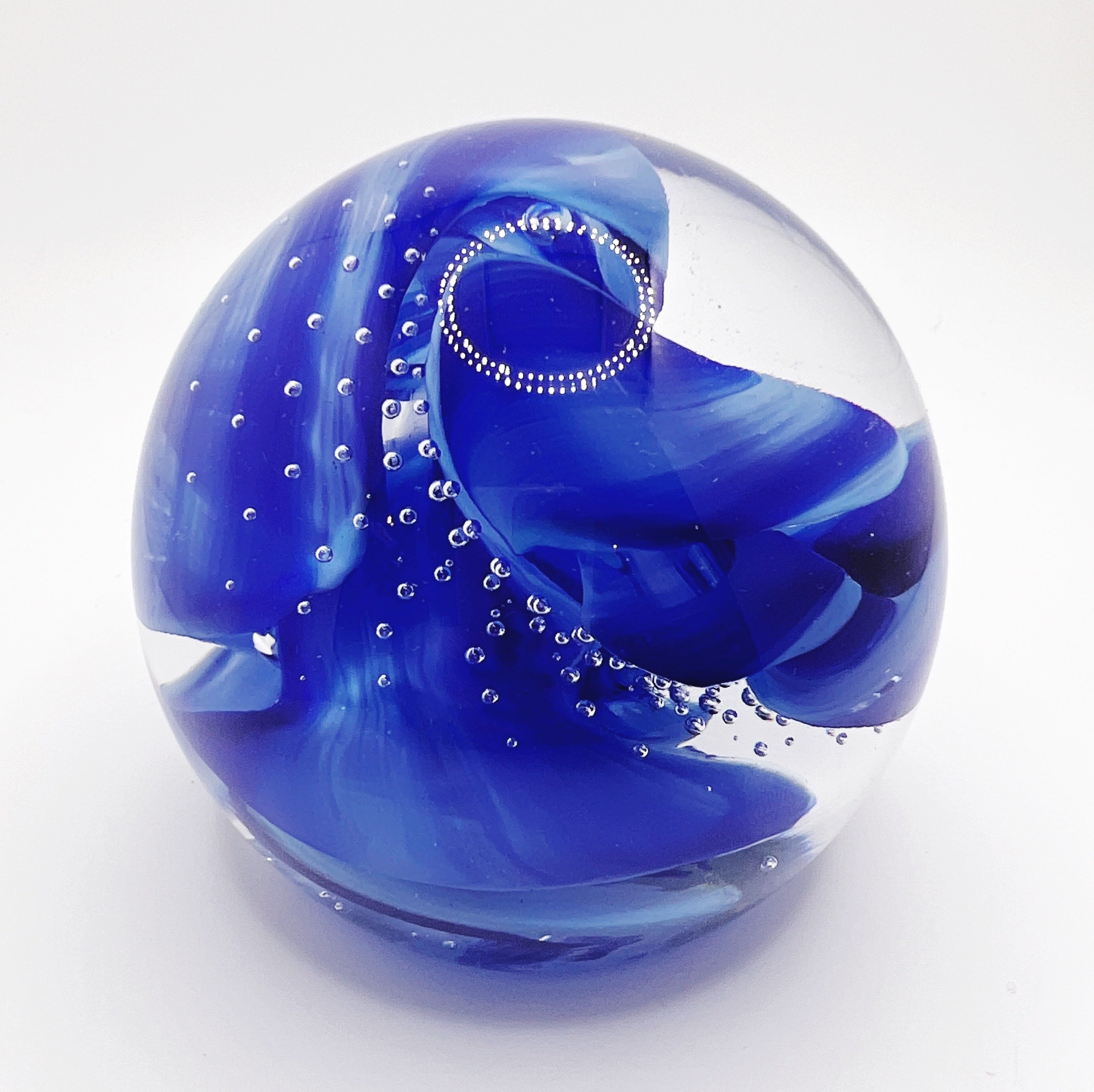 Blue Swirl Glass Paperweights