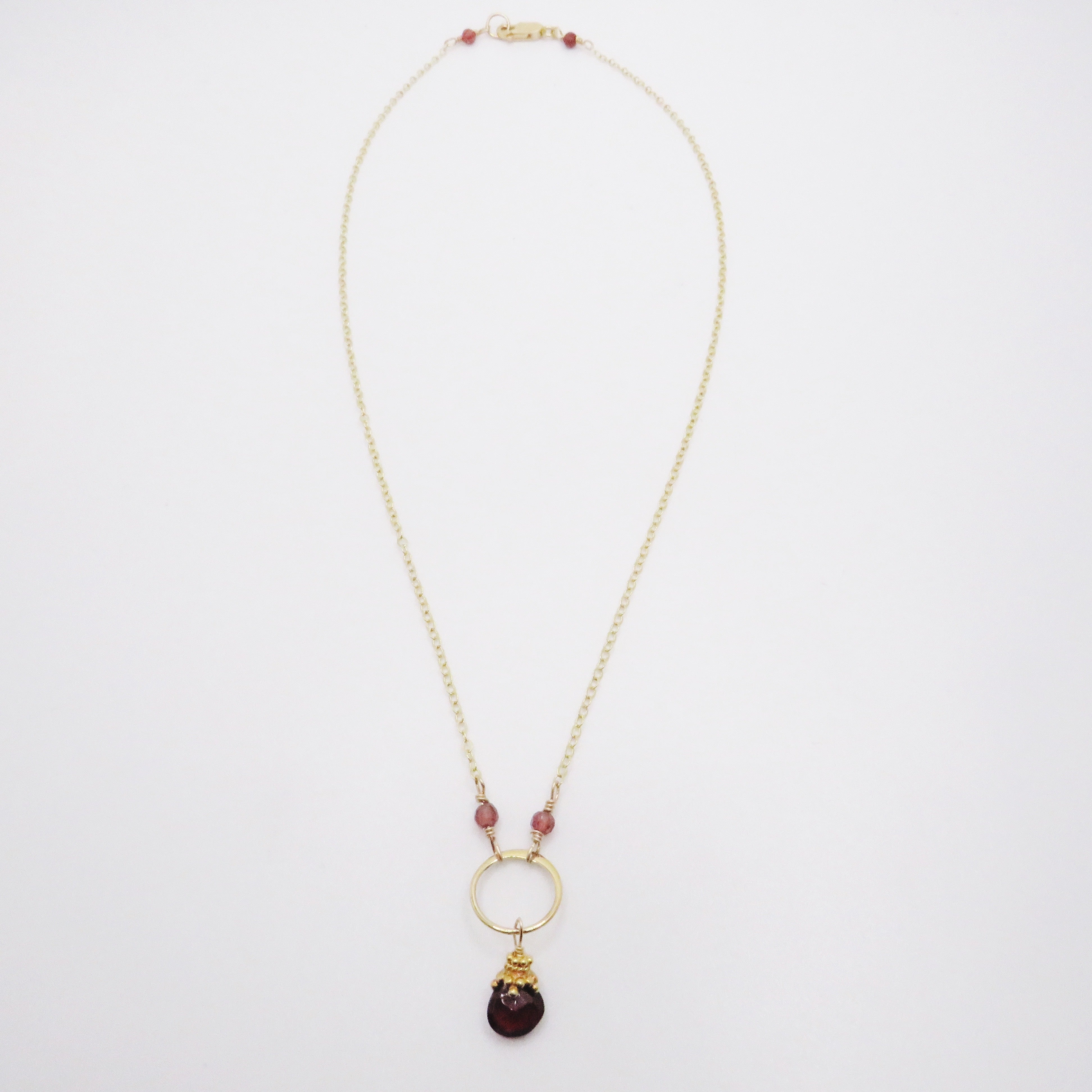 Garnet and Gold Fill Necklace