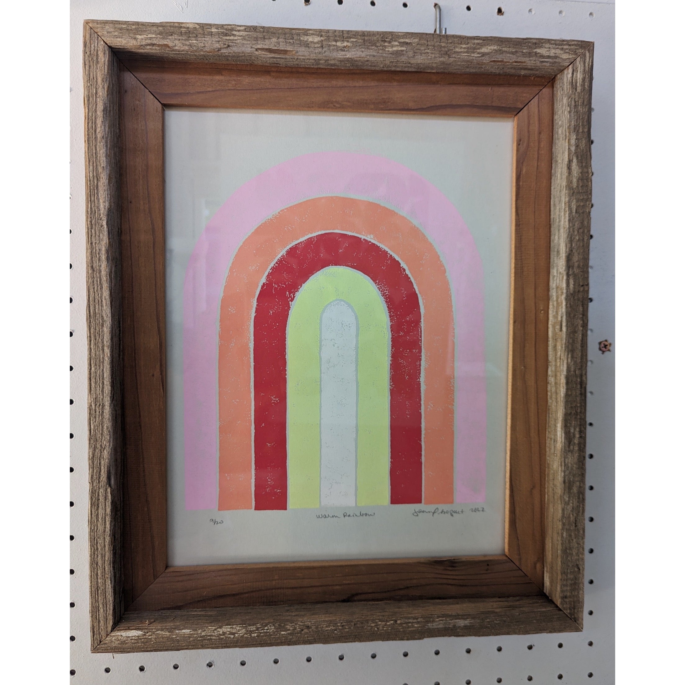 rainbow print with wood frame