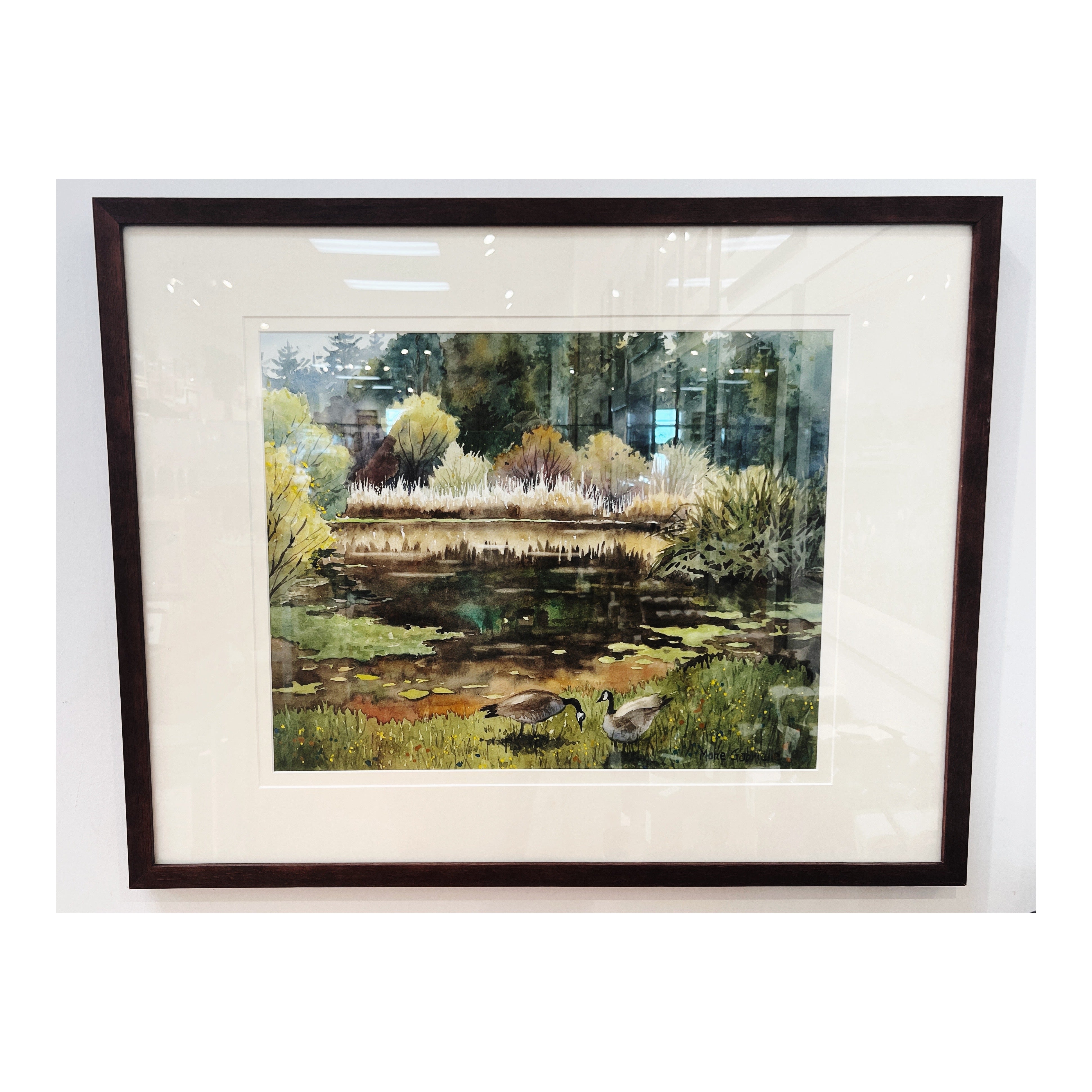 Pond Reflections | Original Framed Watercolor | 23 1/4" x 29 1/2"