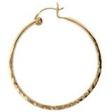 gold hammered hoop earring