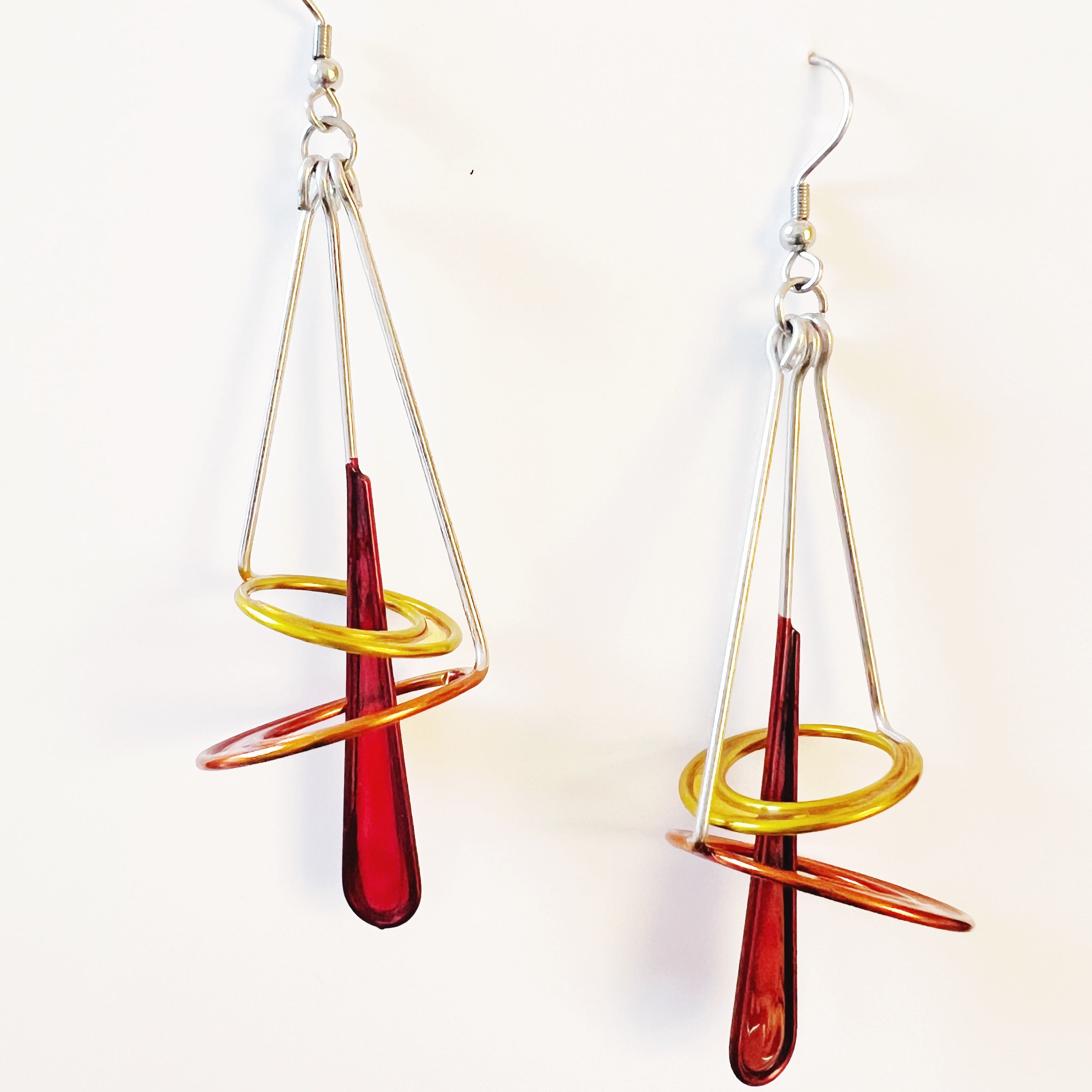 Double Circle Single Touch Point Earrings