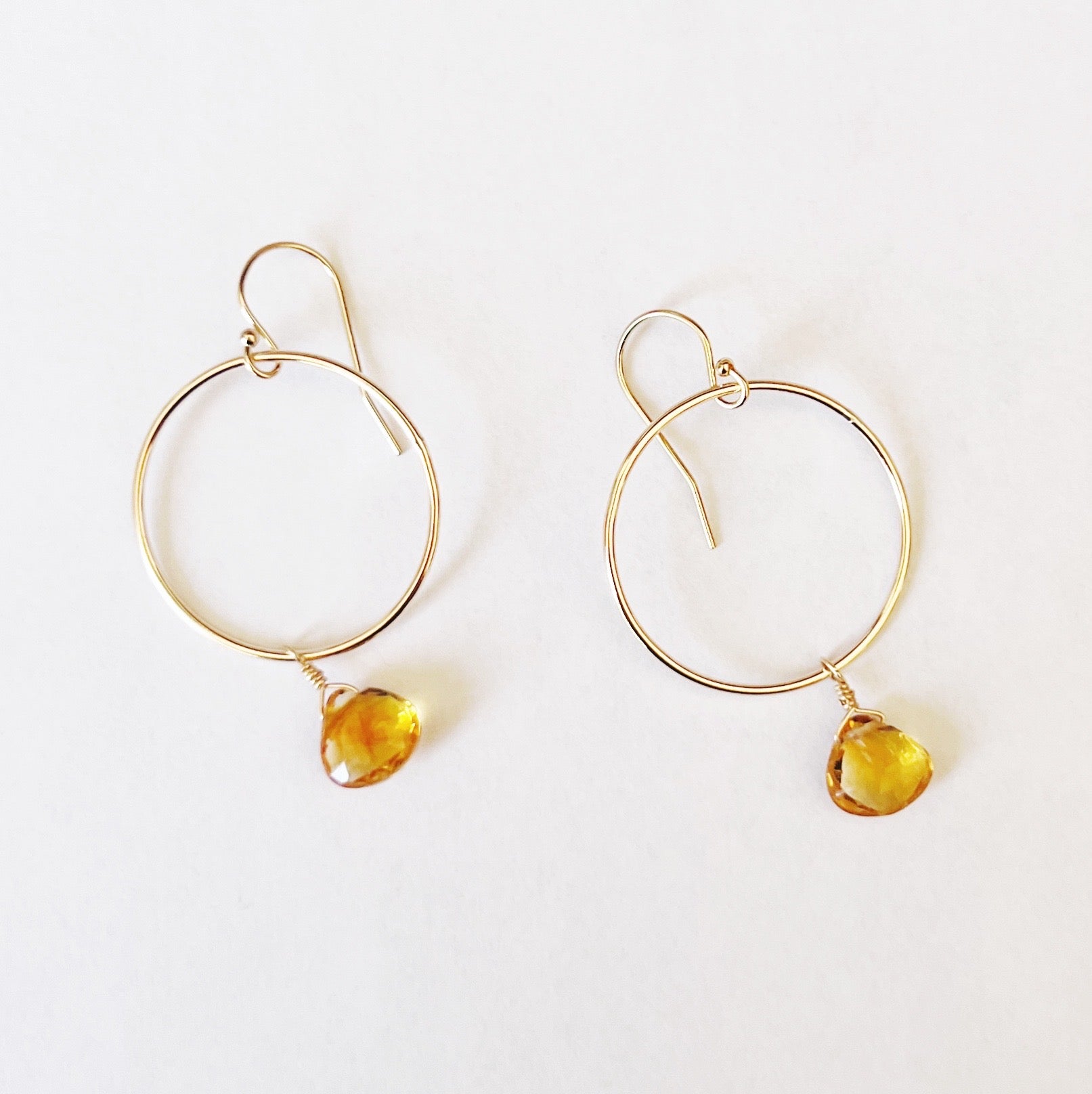Citrine Hoop Earrings