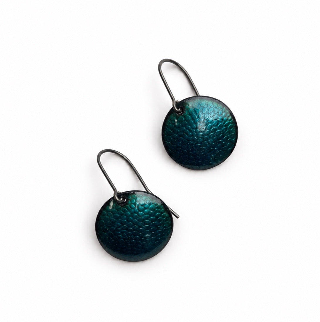 Enamel Diatom Drop Earrings