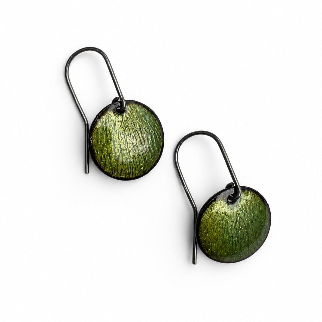 Enamel Diatom Drop Earrings