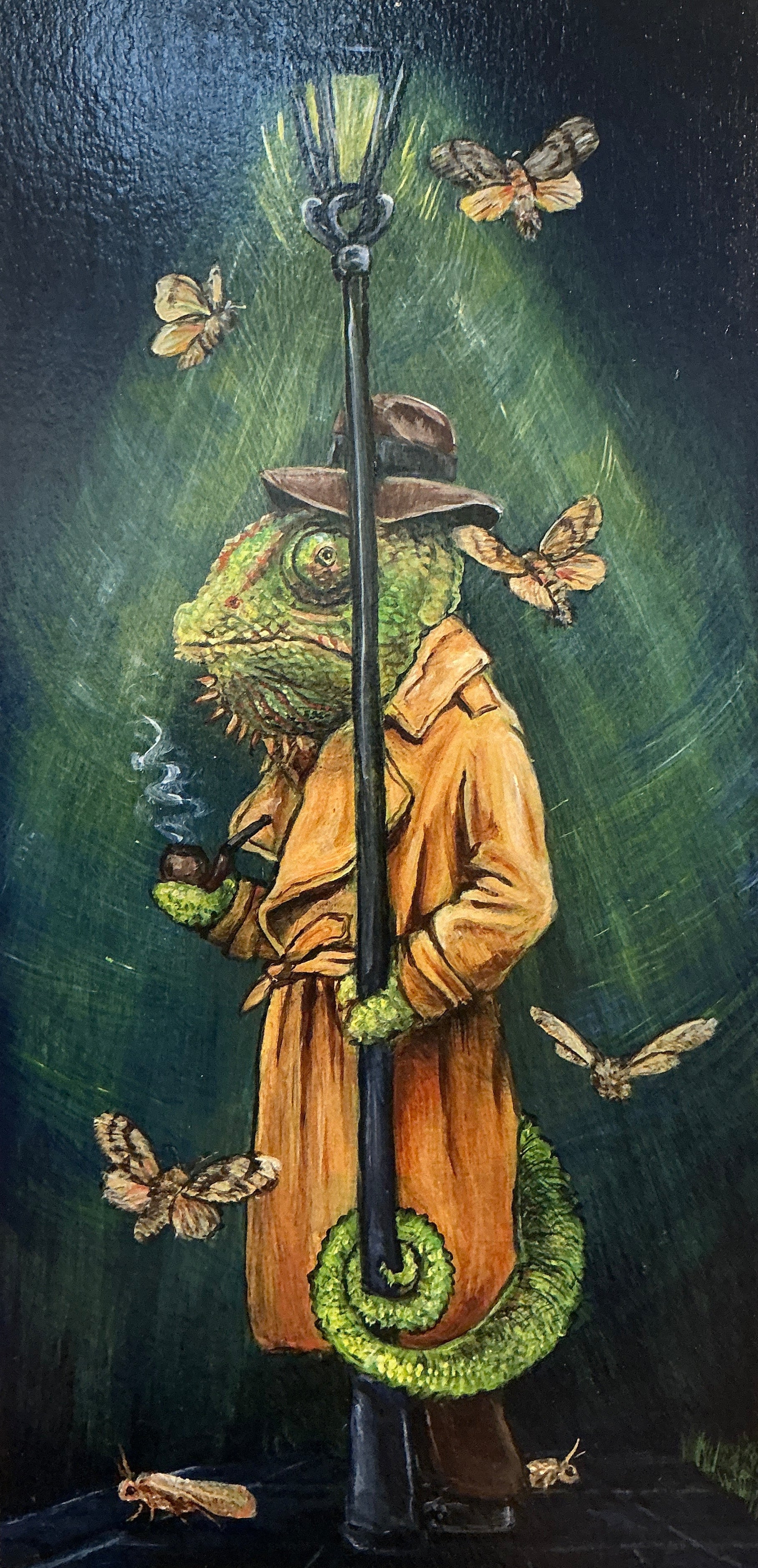 Veiled Humphrey Giclee Print by Diana Hartman featuring whimsical animal and plant illustrations in a surreal, storybook style. Perfect for nature lovers and art enthusiasts.