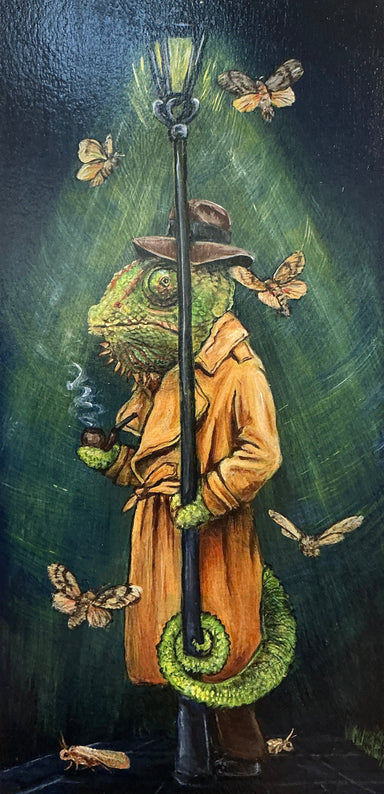 Veiled Humphrey Giclee Print by Diana Hartman featuring whimsical animal and plant illustrations in a surreal, storybook style. Perfect for nature lovers and art enthusiasts.