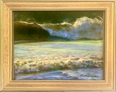 Ann Thiermann Wave oil painting in gold frame